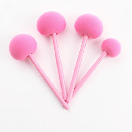 6Pcs Pink Mushroom Head Sponge Makeup Applicators with handles